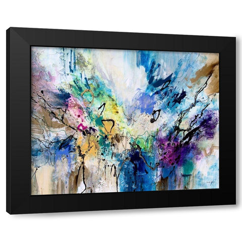 Rainbow Blue V Black Modern Wood Framed Art Print by Gardner, Jennifer