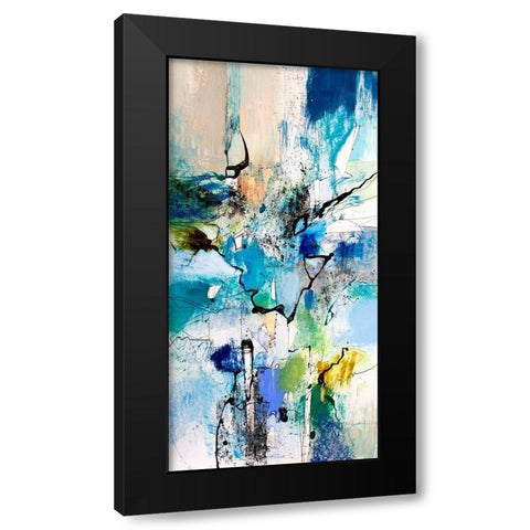 Blue and Green I Black Modern Wood Framed Art Print with Double Matting by Gardner, Jennifer