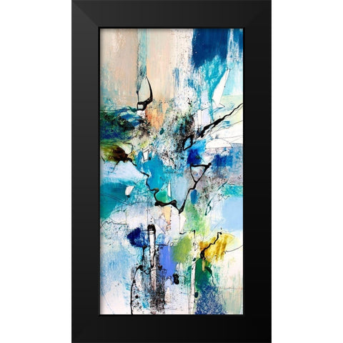 Blue and Green I Black Modern Wood Framed Art Print by Gardner, Jennifer