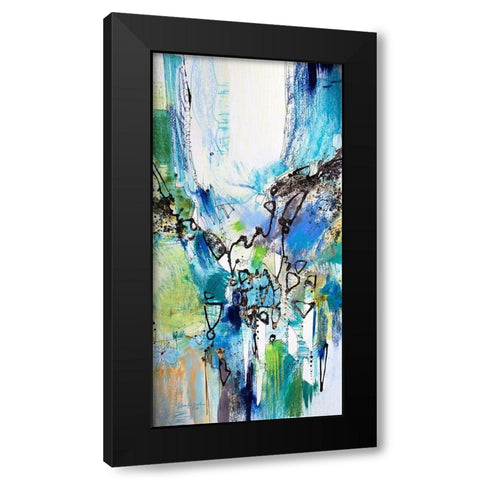Blue and Green III Black Modern Wood Framed Art Print by Gardner, Jennifer