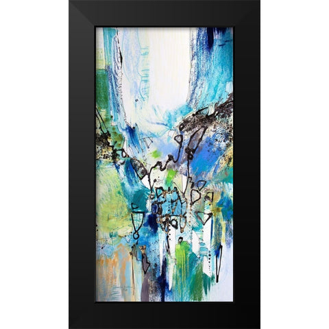 Blue and Green III Black Modern Wood Framed Art Print by Gardner, Jennifer