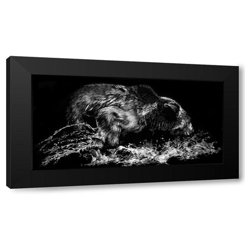 Theres a Fish Here Black Modern Wood Framed Art Print with Double Matting by Chapman, Julie T.