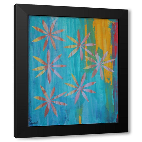 Stained Glass Blooms I Black Modern Wood Framed Art Print by Avondet, Natalie