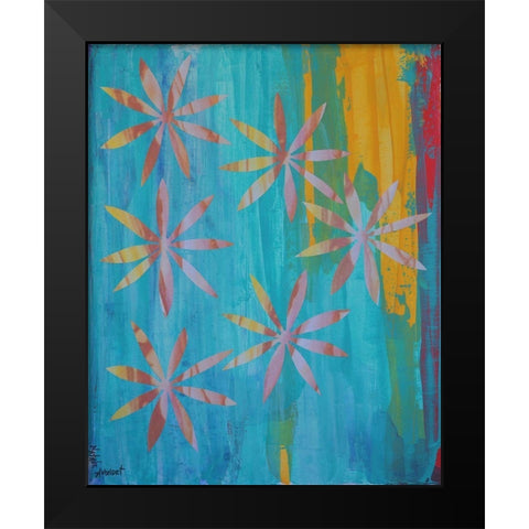 Stained Glass Blooms I Black Modern Wood Framed Art Print by Avondet, Natalie