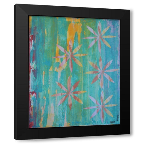 Stained Glass Blooms II Black Modern Wood Framed Art Print with Double Matting by Avondet, Natalie