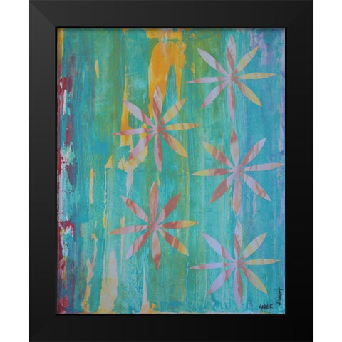 Stained Glass Blooms II Black Modern Wood Framed Art Print by Avondet, Natalie