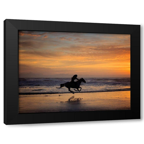 Sunkissed Horses IV Black Modern Wood Framed Art Print with Double Matting by PHBurchett