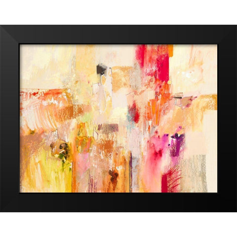 Red And Gold Abstract II Black Modern Wood Framed Art Print by Gardner, Jennifer