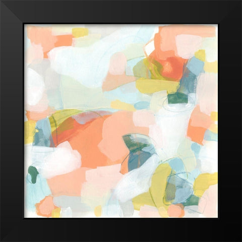 Mosaic Scatter I Black Modern Wood Framed Art Print by Vess, June Erica