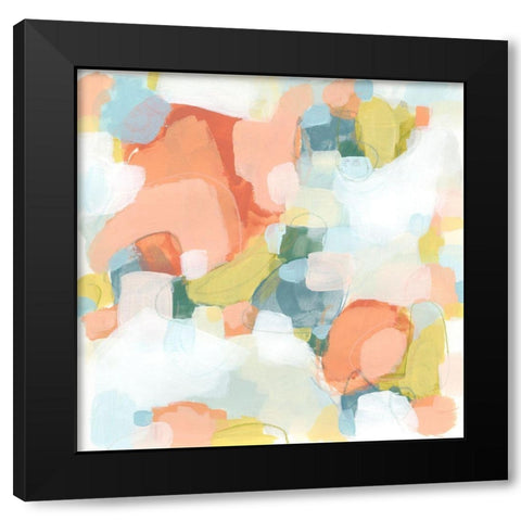 Mosaic Scatter II Black Modern Wood Framed Art Print by Vess, June Erica