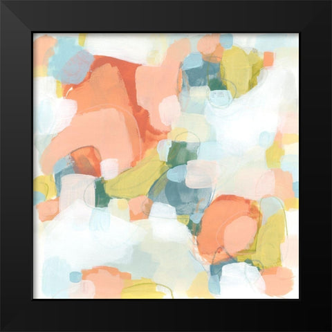 Mosaic Scatter II Black Modern Wood Framed Art Print by Vess, June Erica