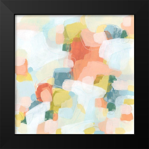 Mosaic Scatter IV Black Modern Wood Framed Art Print by Vess, June Erica