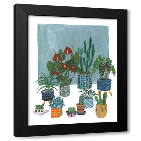 A Portrait of Plants I Black Modern Wood Framed Art Print by Wang, Melissa