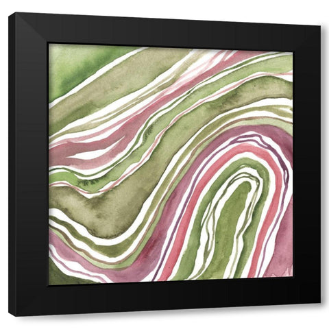 Up Close Agate I Black Modern Wood Framed Art Print with Double Matting by Wang, Melissa
