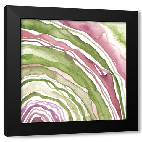 Up Close Agate III Black Modern Wood Framed Art Print with Double Matting by Wang, Melissa