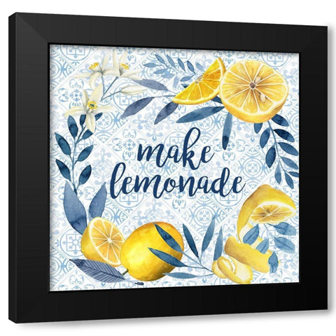 Citrus Sayings I Black Modern Wood Framed Art Print by Popp, Grace