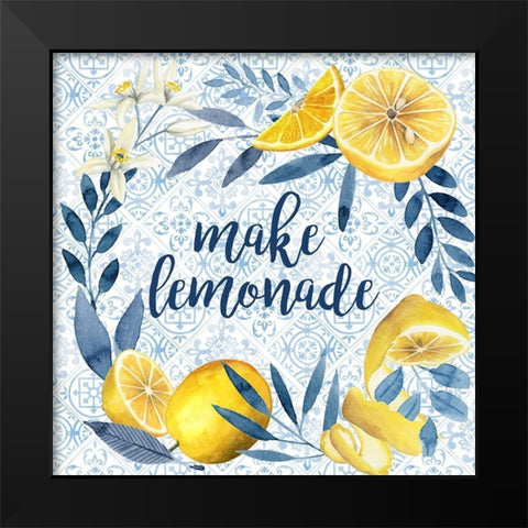 Citrus Sayings I Black Modern Wood Framed Art Print by Popp, Grace