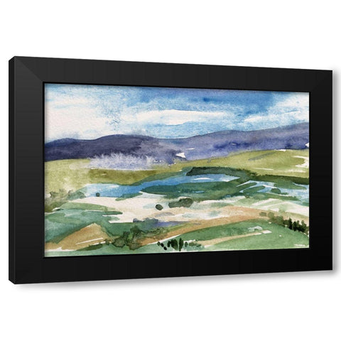 Living in the Mountains I Black Modern Wood Framed Art Print with Double Matting by Wang, Melissa