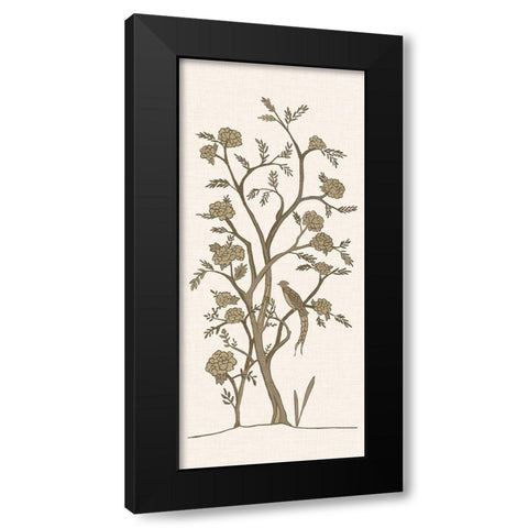 Sepia Chinoiserie I Black Modern Wood Framed Art Print with Double Matting by Zarris, Chariklia