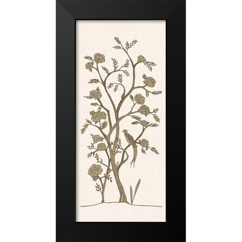 Sepia Chinoiserie I Black Modern Wood Framed Art Print by Zarris, Chariklia