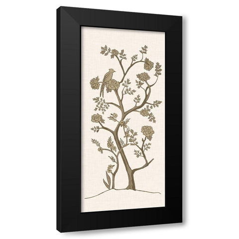 Sepia Chinoiserie II Black Modern Wood Framed Art Print with Double Matting by Zarris, Chariklia