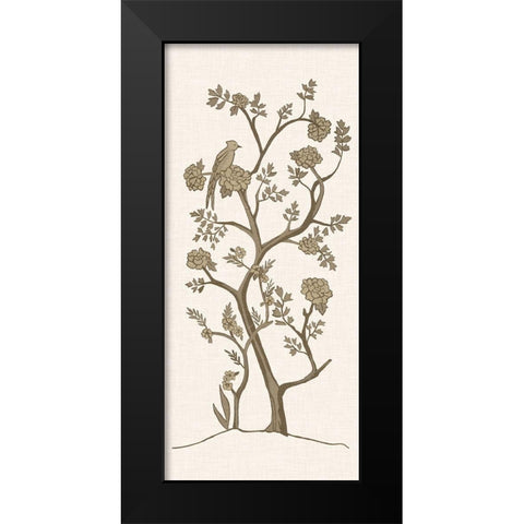 Sepia Chinoiserie II Black Modern Wood Framed Art Print by Zarris, Chariklia