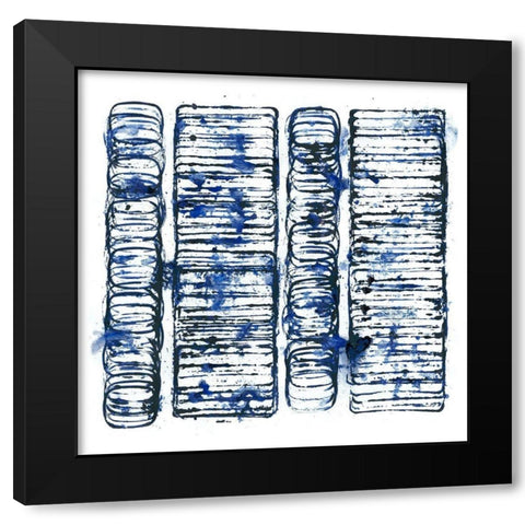 Seismic Order VI Black Modern Wood Framed Art Print with Double Matting by Guthrie, Jenna