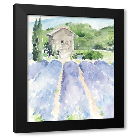 Lavender Fields I Black Modern Wood Framed Art Print by Parker, Jennifer Paxton