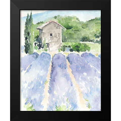 Lavender Fields I Black Modern Wood Framed Art Print by Parker, Jennifer Paxton