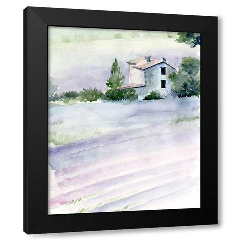Lavender Fields II Black Modern Wood Framed Art Print by Parker, Jennifer Paxton