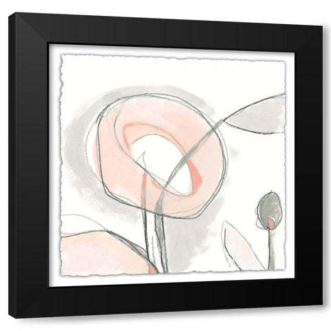 Blush Affinity II Black Modern Wood Framed Art Print with Double Matting by Vess, June Erica