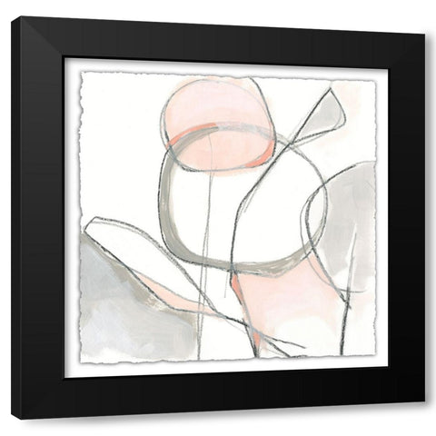 Blush Affinity VI Black Modern Wood Framed Art Print with Double Matting by Vess, June Erica