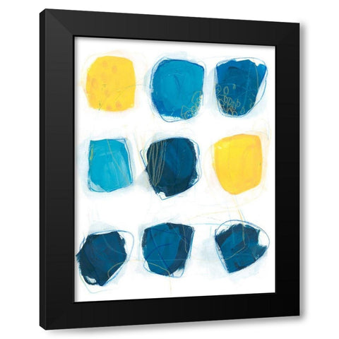 Lemon and Indigo I Black Modern Wood Framed Art Print by Vess, June Erica
