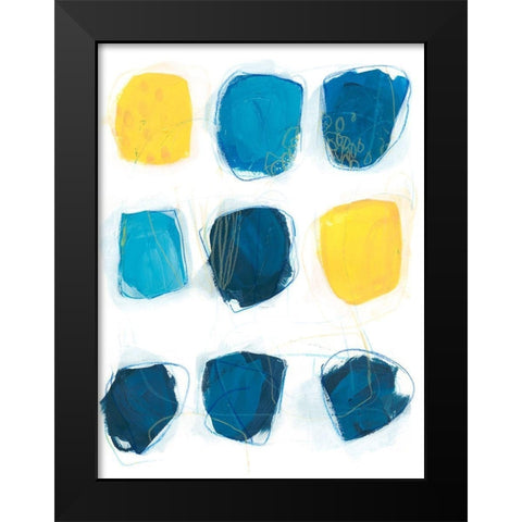 Lemon and Indigo I Black Modern Wood Framed Art Print by Vess, June Erica