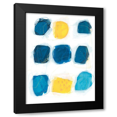 Lemon and Indigo II Black Modern Wood Framed Art Print with Double Matting by Vess, June Erica