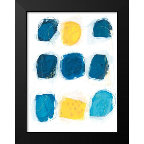 Lemon and Indigo II Black Modern Wood Framed Art Print by Vess, June Erica