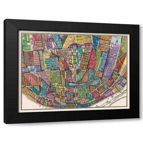 Modern Map of St. Louis Black Modern Wood Framed Art Print by Galapon, Nikki