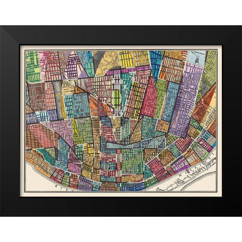 Modern Map of St. Louis Black Modern Wood Framed Art Print by Galapon, Nikki