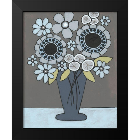 Happy Garden Flowers II Black Modern Wood Framed Art Print by Moore, Regina