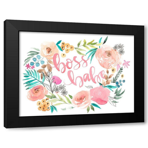 Boss Babe I Black Modern Wood Framed Art Print by Parker, Jennifer Paxton