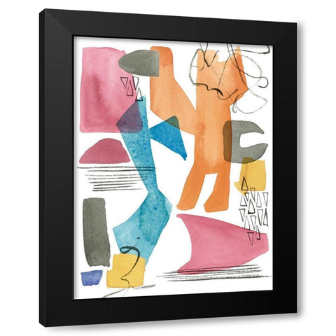 Colors of Sound II Black Modern Wood Framed Art Print by Wang, Melissa