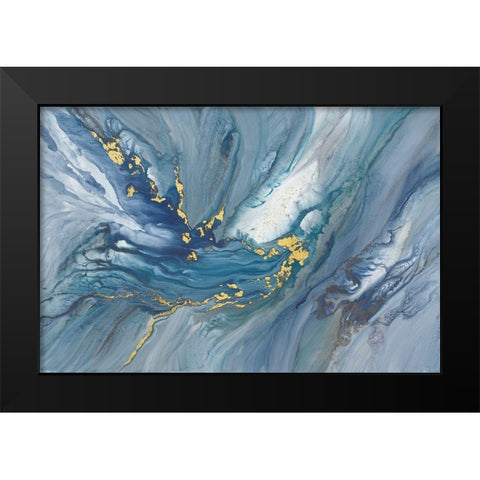 Nebula Black Modern Wood Framed Art Print by Guererra, Teodora