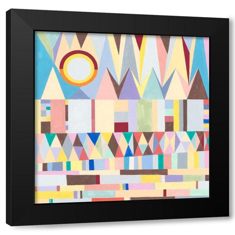 Geometric Horizon Black Modern Wood Framed Art Print by Galapon, Nikki