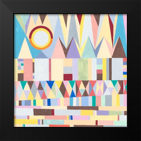 Geometric Horizon Black Modern Wood Framed Art Print by Galapon, Nikki