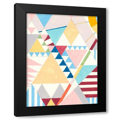 Triangles and Pyramids I Black Modern Wood Framed Art Print by Galapon, Nikki