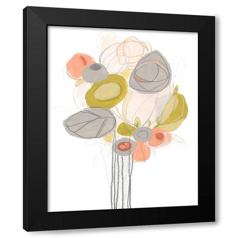 Wildflower Contour II Black Modern Wood Framed Art Print by Vess, June Erica