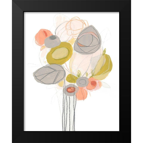 Wildflower Contour II Black Modern Wood Framed Art Print by Vess, June Erica