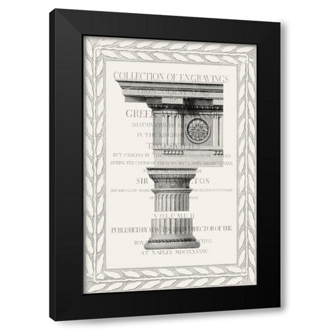 Column Overlay I Black Modern Wood Framed Art Print with Double Matting by Vision Studio