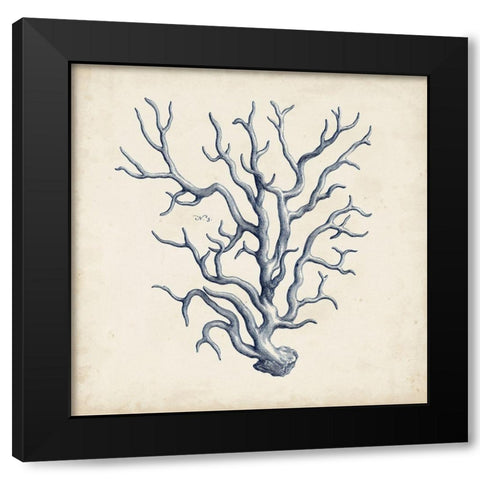 Coral Trio in Indigo III Black Modern Wood Framed Art Print by Vision Studio