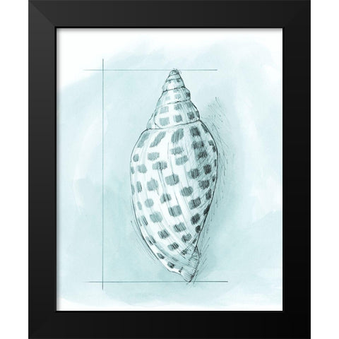 Coastal Shell Schematic IV Black Modern Wood Framed Art Print by Meagher, Megan
